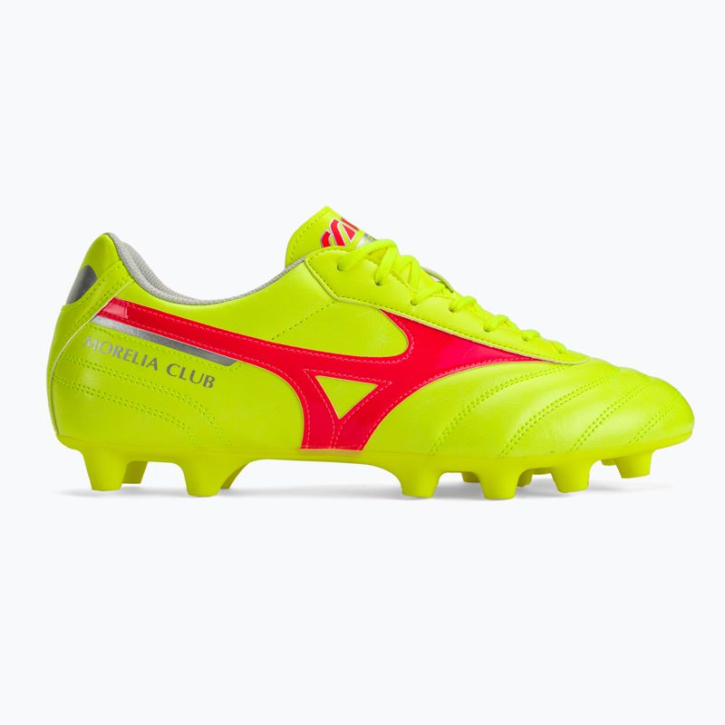 Pánské kopačky Mizuno Morelia II Club MD safety yellow/fiery coral 2/galaxy silver 2