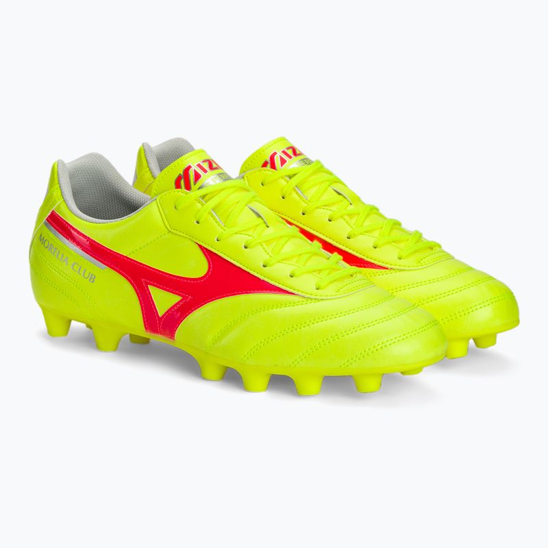 Pánské kopačky Mizuno Morelia II Club MD safety yellow/fiery coral 2/galaxy silver 4