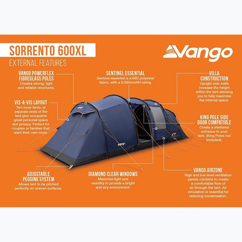 6místný kempovací stan Vango Sorento 600XL twilight blue 12