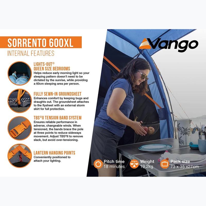 6místný kempovací stan Vango Sorento 600XL twilight blue 13