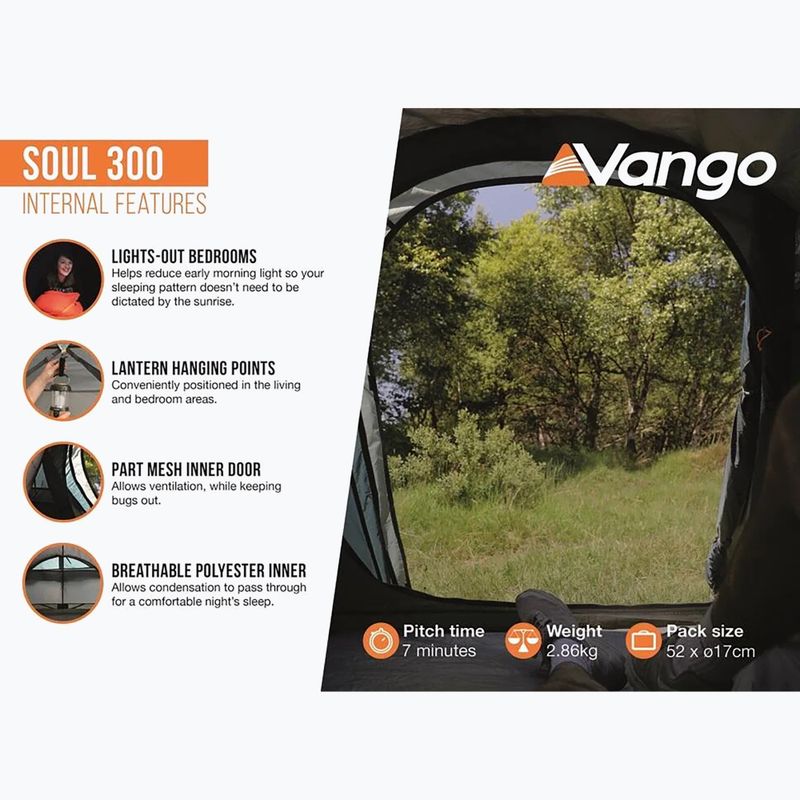 Trekový stan pro 3 osoby Vango Soul 300 peridot green 4
