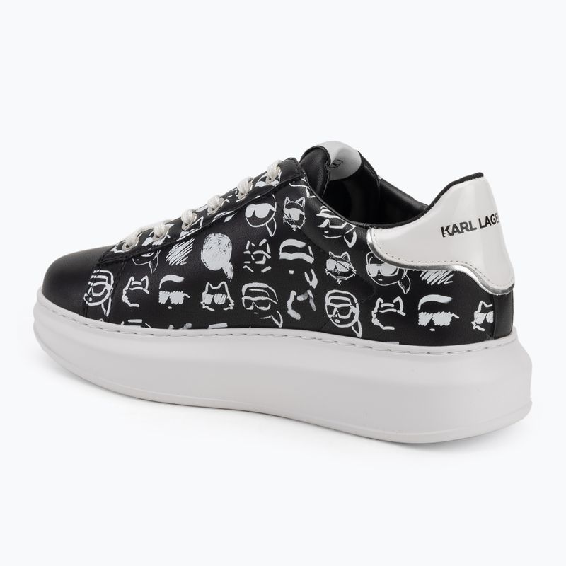 Dámské boty KARL LAGERFELD Kapri Twin Nft Graffiti black/white leather 3