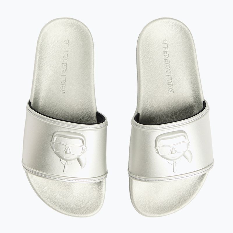 Dámské nazouváky KARL LAGERFELD Kondo 2.0 NFT Relief silver rubber 4