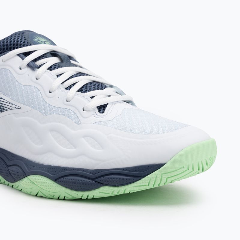 Pánské tenisové boty Mizuno Wave Enforce Court AC white/ vintage indigo/ neo mint 7