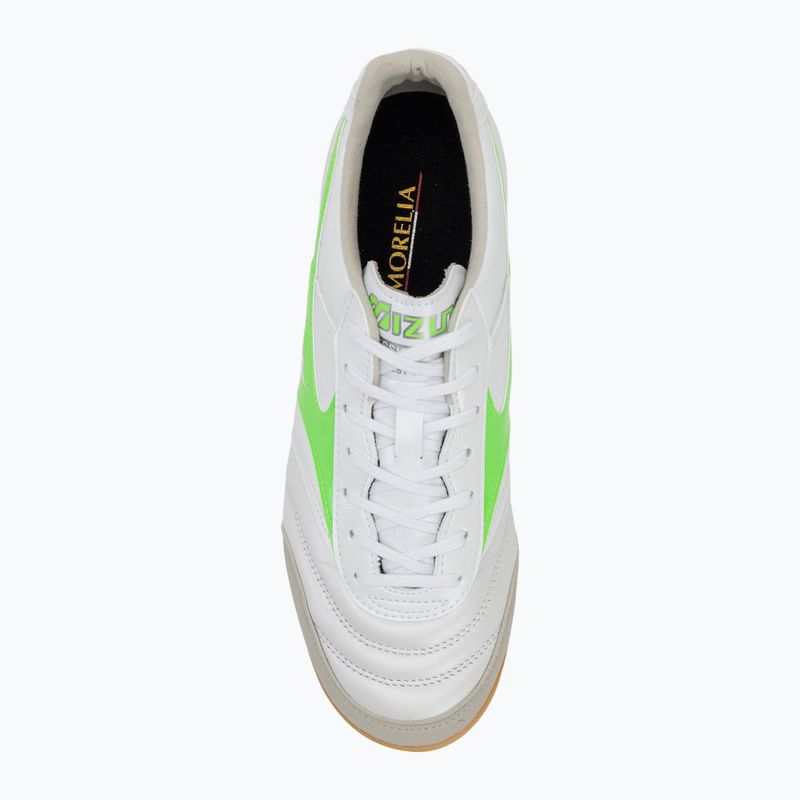 Pánské kopačky Mizuno Morelia Sala Elite IN white/neon green/galaxy silver 5