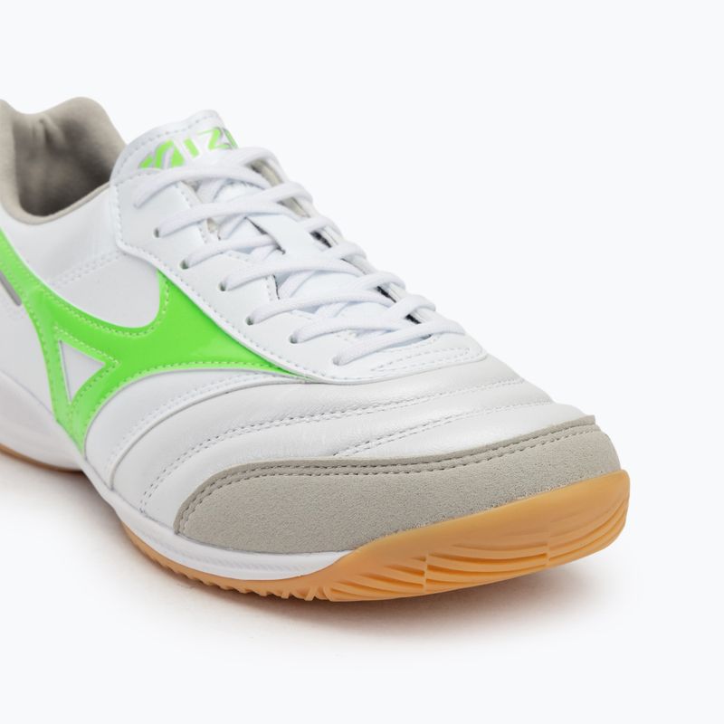 Pánské kopačky Mizuno Morelia Sala Elite IN white/neon green/galaxy silver 7