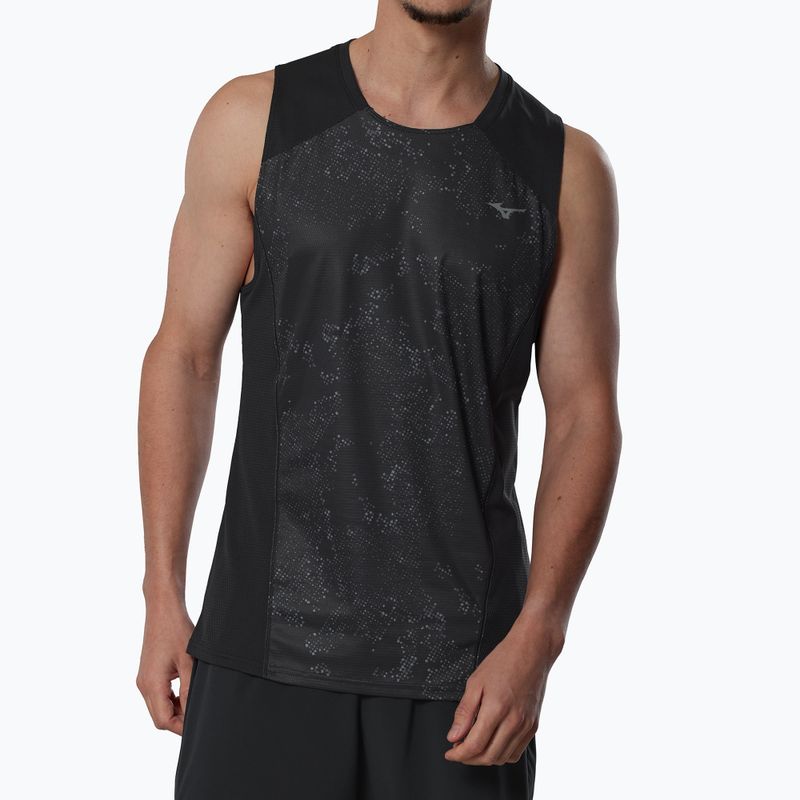 Pánské běžecké tílko Mizuno Active DryAeroFlow Graphic Tank Top black/gray
