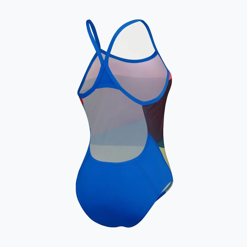 Speedo Placement Digital Turnback dámské jednodílné plavky vodní meloun/harlová zelená/pravý kobalt/sladká fialová 3