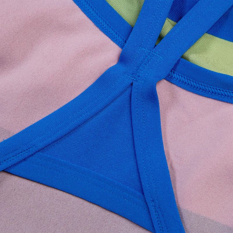 Speedo Placement Digital Turnback dámské jednodílné plavky vodní meloun/harlová zelená/pravý kobalt/sladká fialová 5