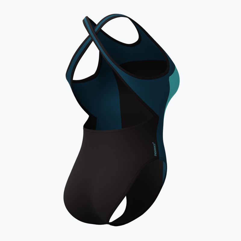 Dámské jednodílné plavky Speedo High Neck Splice Cross Back dark teal 6