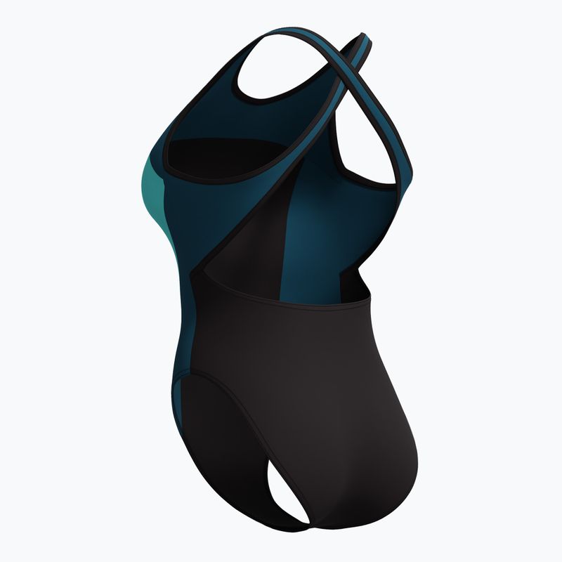 Dámské jednodílné plavky Speedo High Neck Splice Cross Back dark teal 8
