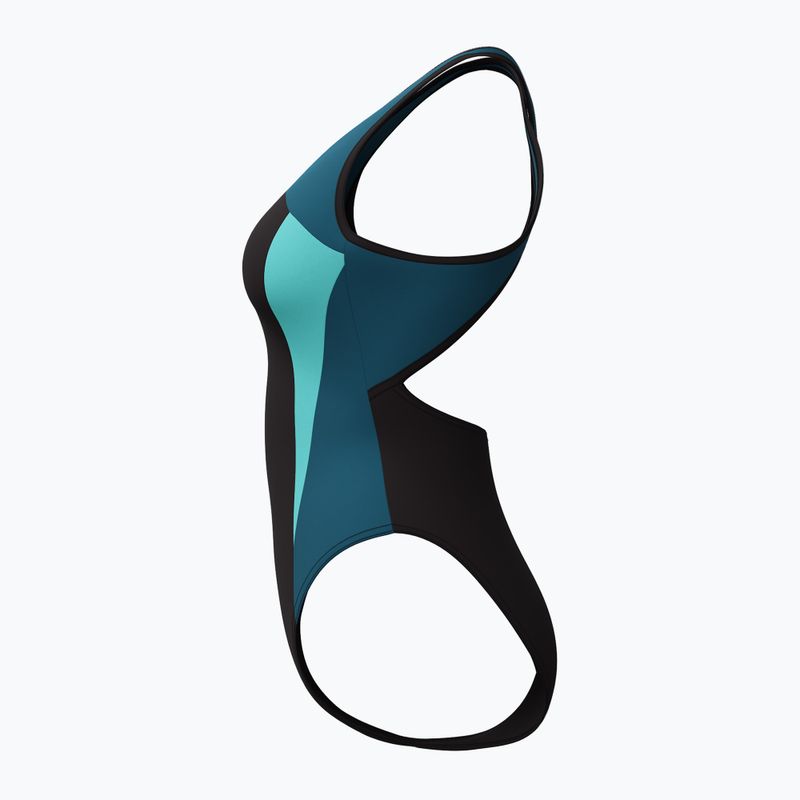 Dámské jednodílné plavky Speedo High Neck Splice Cross Back dark teal 9