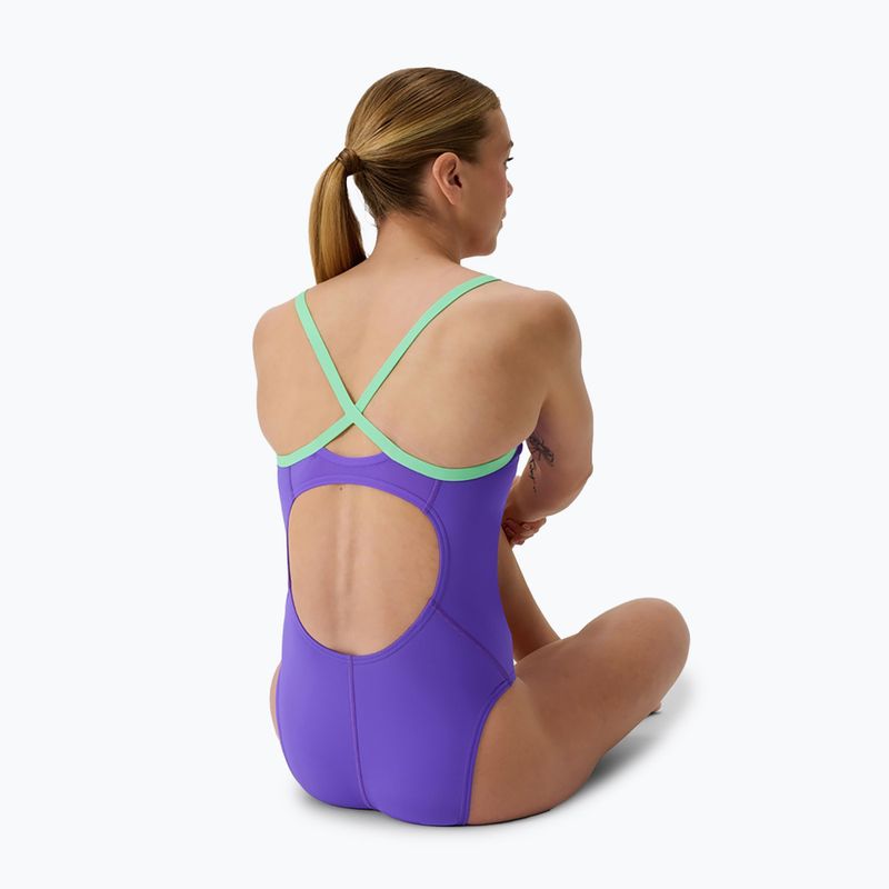 Dámské jednodílné plavky Speedo FL Solid Flyback 2.0 indigo glow/alfalfa green 2