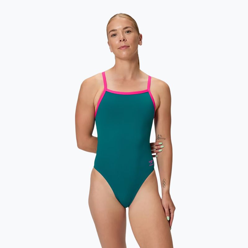 Dámské jednodílné plavky Speedo Solid Turnback peacock
