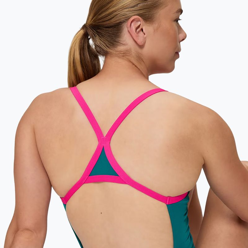 Dámské jednodílné plavky Speedo Solid Turnback peacock 4