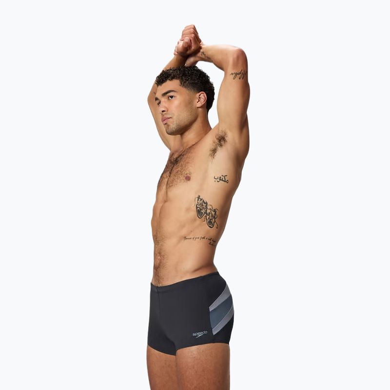 Pánské plavky boxerky Speedo Hyperboom Aquashort anthracite/coin grey 3
