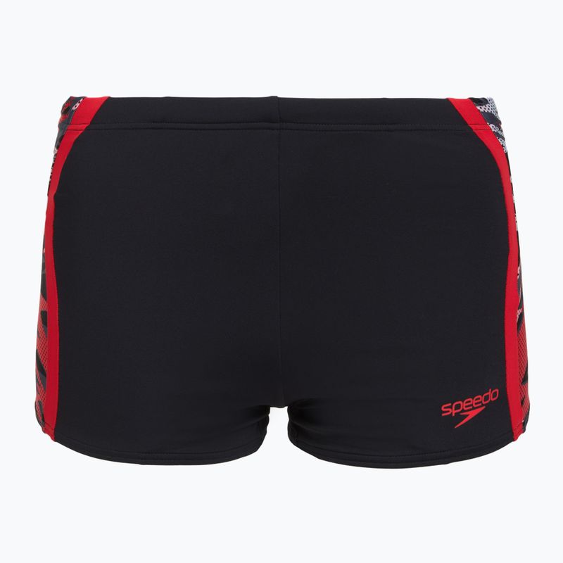 Plavecké boxerky Speedo Hyperboom Splice Aquashort anthracite/high risk red