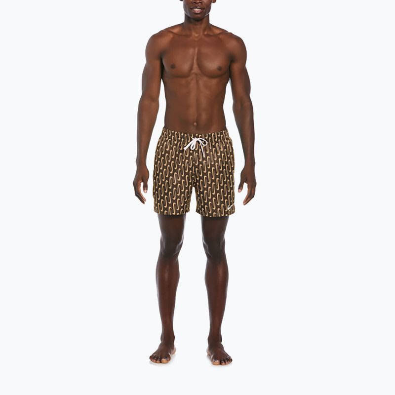 Pánské plavecké šortky Nike Swoosh Link 5" Volley cacao wow 6