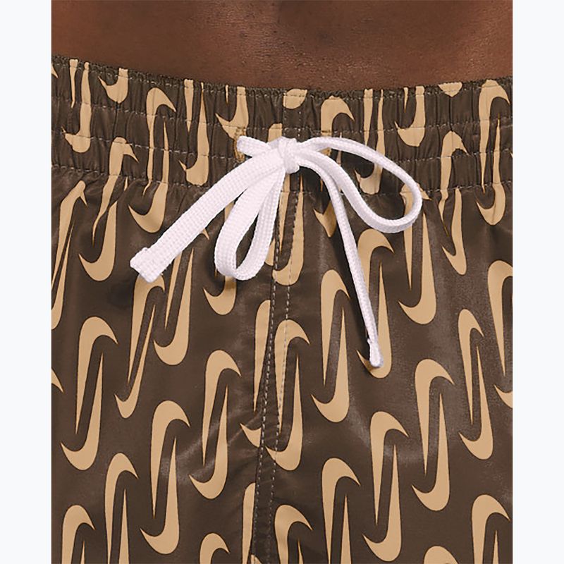 Pánské plavecké šortky Nike Swoosh Link 5" Volley cacao wow 9