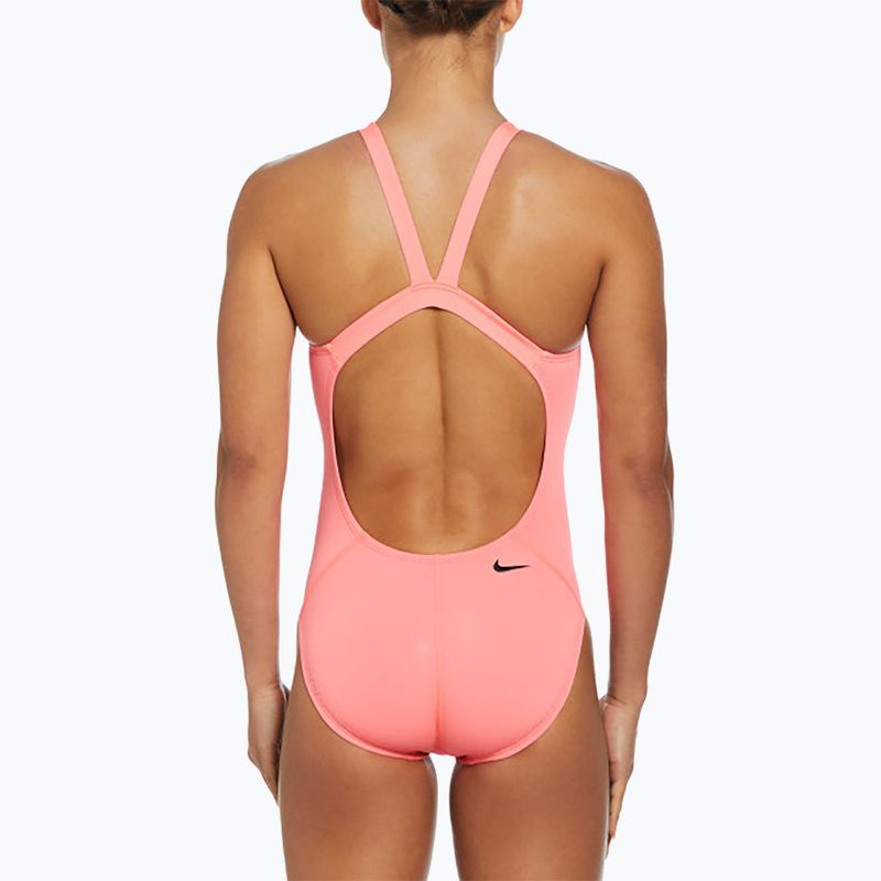Dámské jednodílné plavky Nike Hydrastrong 3D Swoosh Fastback hot punch 6