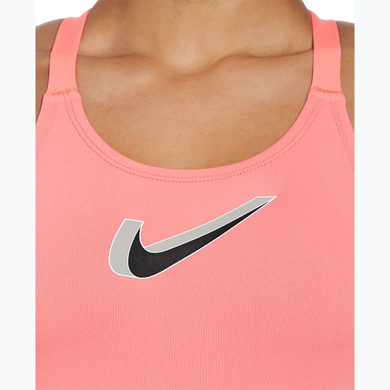 Dámské jednodílné plavky Nike Hydrastrong 3D Swoosh Fastback hot punch 7