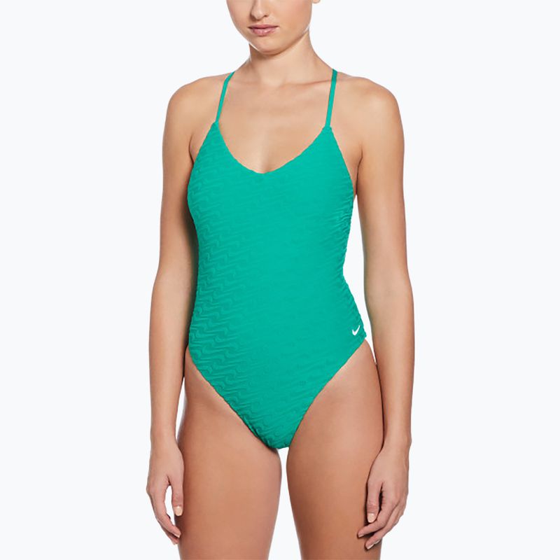 Dámské jednodílné plavky Nike Swoosh Link Y-Back stadium green 4