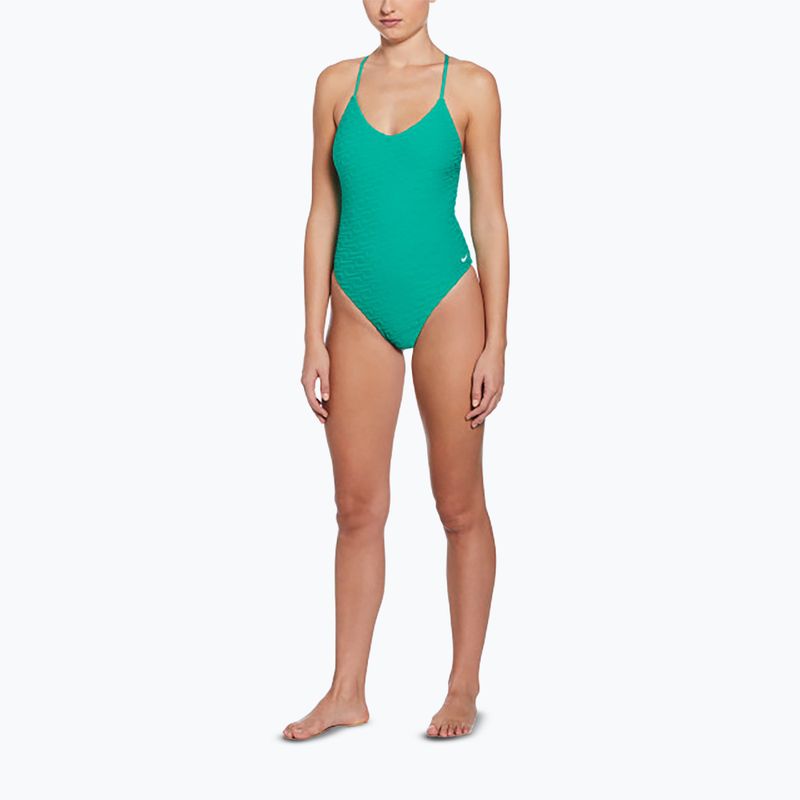 Dámské jednodílné plavky Nike Swoosh Link Y-Back stadium green 5