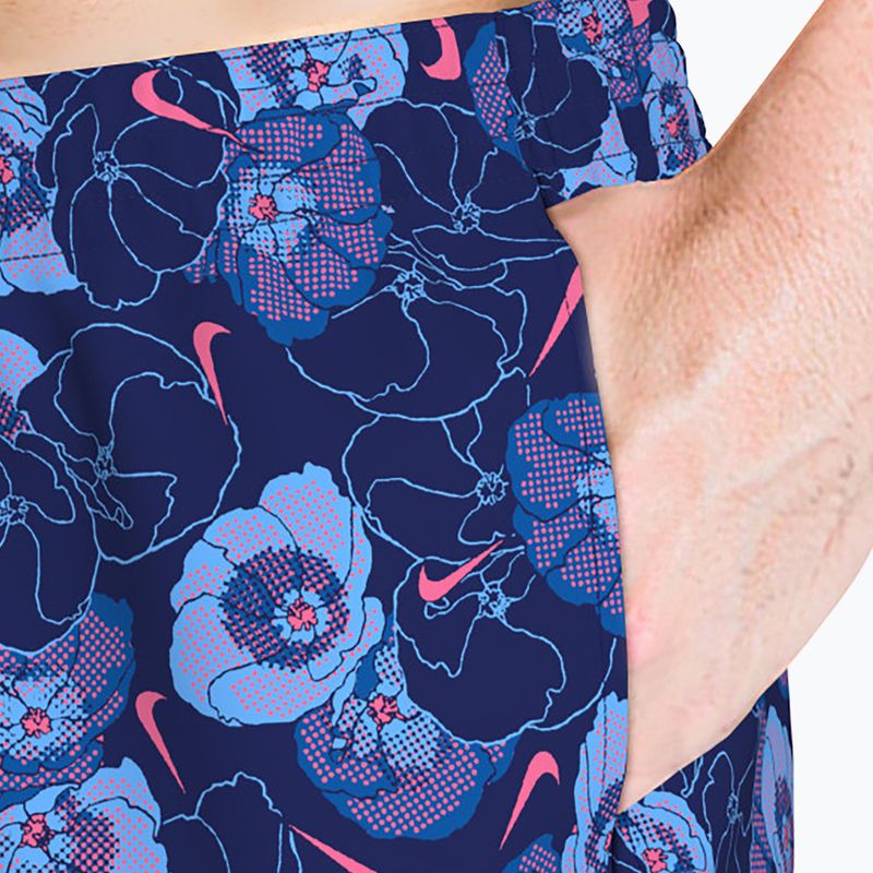 Pánské plavkové šortky Nike Multi Poppy Print 5" Volley midnight navy 9