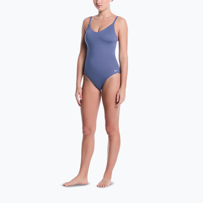 Dámské jednodílné plavky Nike Essential V-Neck slate 2