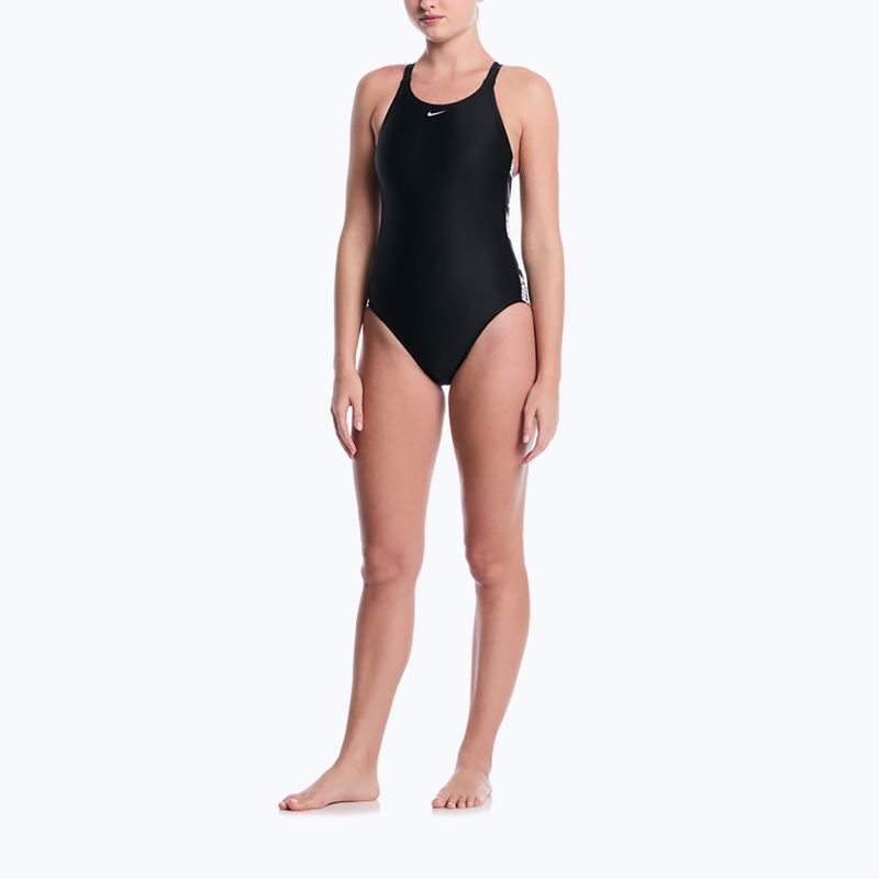 Dámské jednodílné plavky Nike Logo Tape Fastback black 2