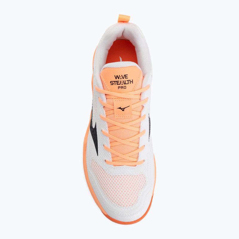 Házenkářské boty Mizuno Wave Stealth Pro white/black/flamingo coral 5