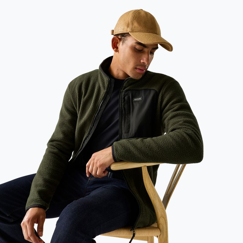 Pánská fleecová mikina REGATTA Frankie Borg dark khaki/black 5