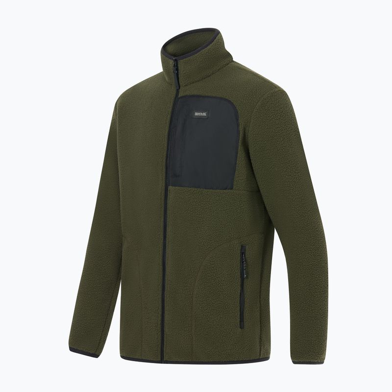Pánská fleecová mikina REGATTA Frankie Borg dark khaki/black 9
