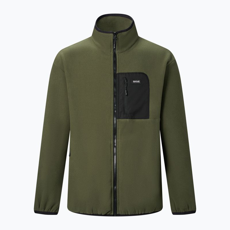Pánská fleecová mikina REGATTA Frankie Full Zip Fleece dark khaki/black