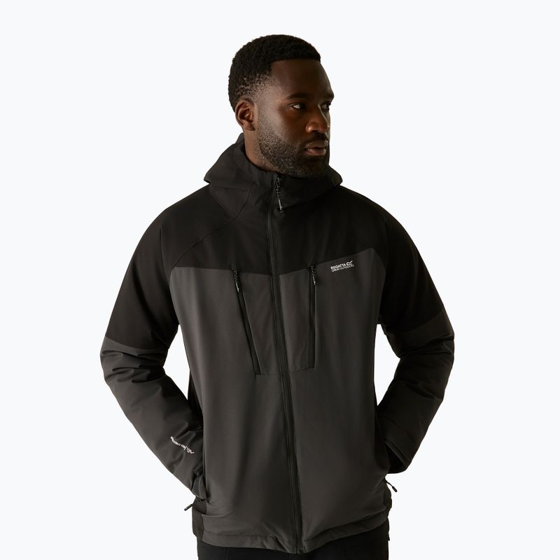 Pánská nepromokavá bunda Regatta Highton Stretch Padded Jacket ash/black