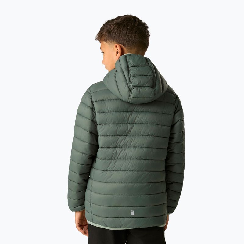 Dětská péřová bunda REGATTA Hooded Marizion dark forest green/wild lime 8