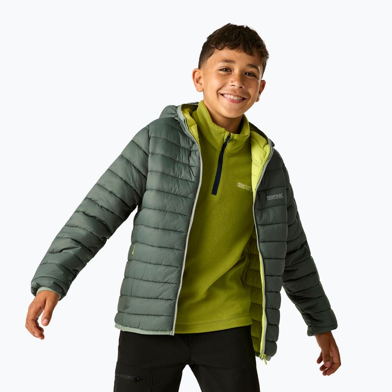 Dětská péřová bunda REGATTA Hooded Marizion dark forest green/wild lime 9