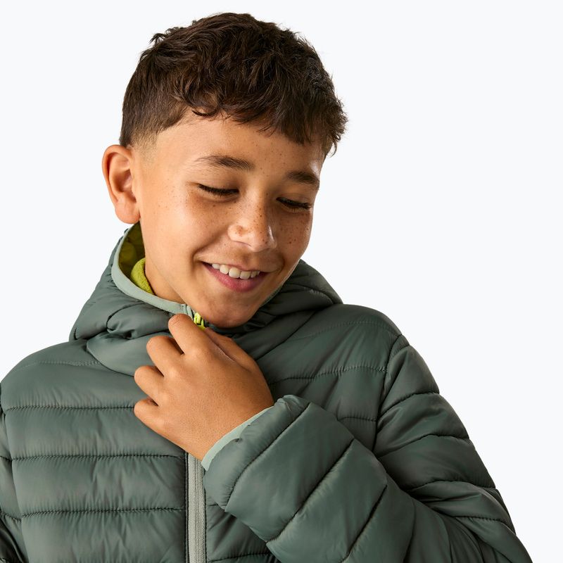 Dětská péřová bunda REGATTA Hooded Marizion dark forest green/wild lime 12