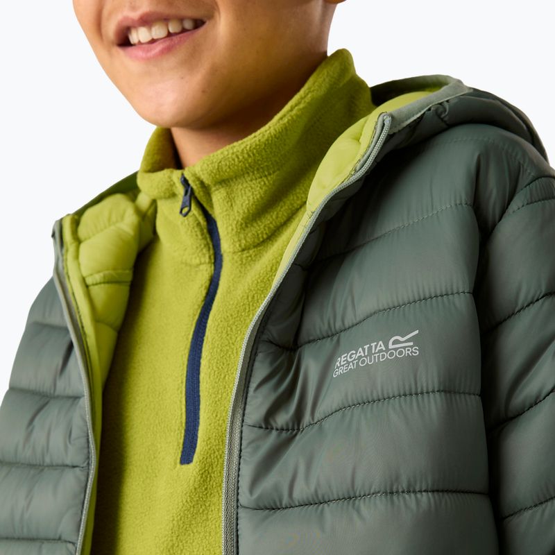 Dětská péřová bunda REGATTA Hooded Marizion dark forest green/wild lime 14