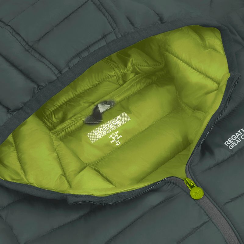 Dětská péřová bunda REGATTA Hooded Marizion dark forest green/wild lime 4