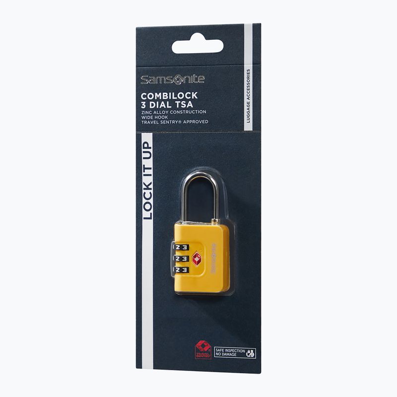 Visací zámek Samsonite Combiblock 3 Dial TSA yellow 3