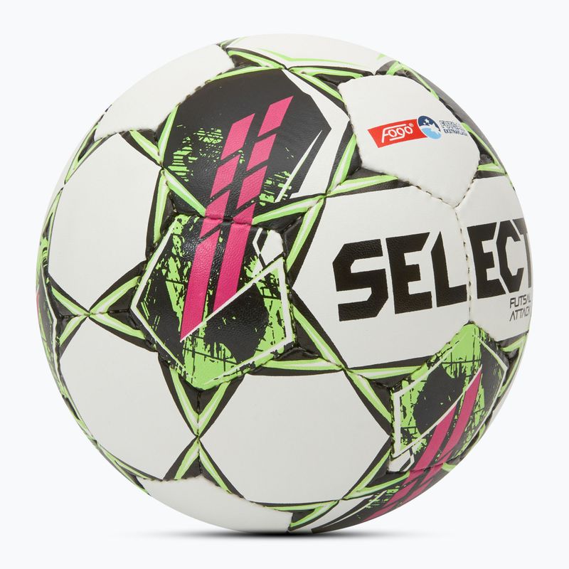 Fotbalový míč SELECT Futsal Attack Football Fogo Ekstraklasa white/pink velikost 4 2
