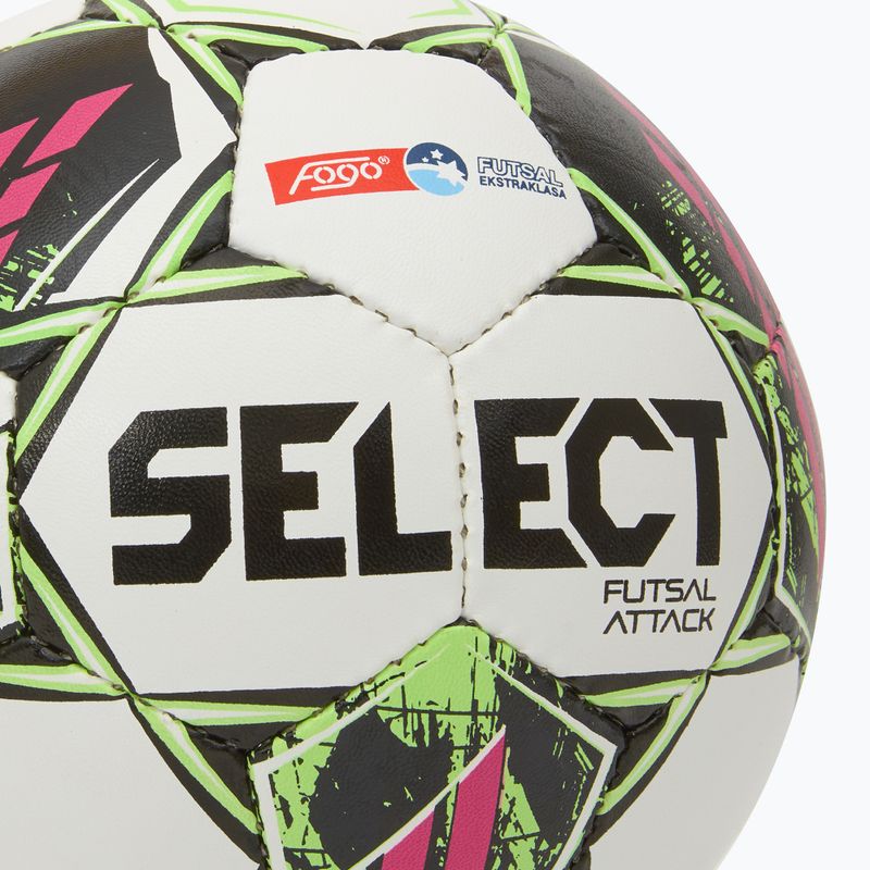 Fotbalový míč SELECT Futsal Attack Football Fogo Ekstraklasa white/pink velikost 4 3