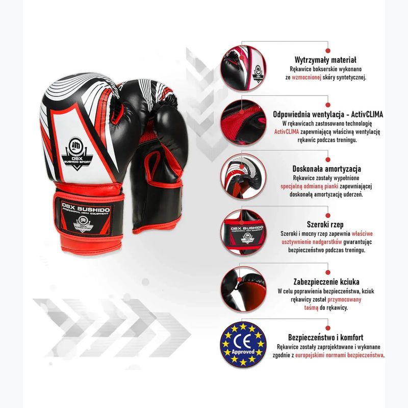 Dětské boxerské rukavice Bushido ARB-407v2 černo-červené 8