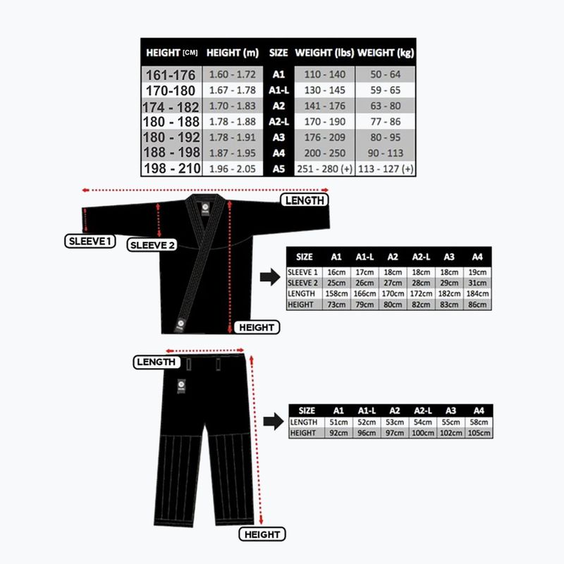 Bushido Gi Elite BJJ Training Kimono + opasek černý DBX-BJJ-2-A2 15