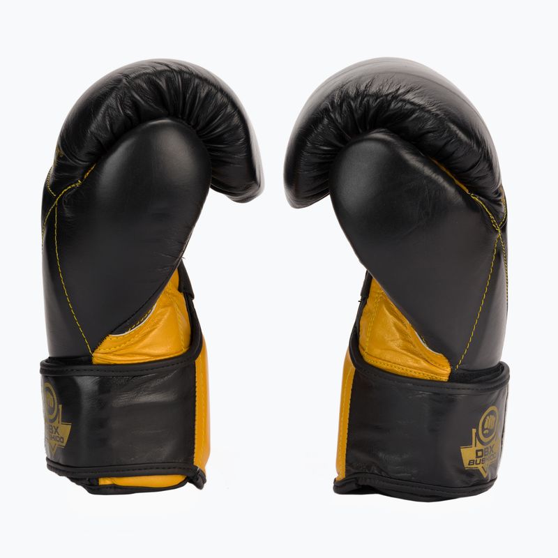 Boxerské rukavice Bushido z přírodní kůže černé B-2v14-10 oz 4