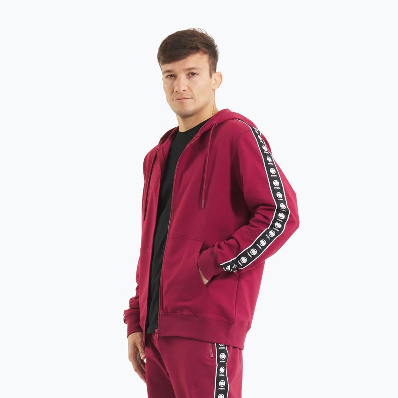 Pánská mikina  Pitbull Tape Nugget Hooded Zip Sweatshirt burgundy 3
