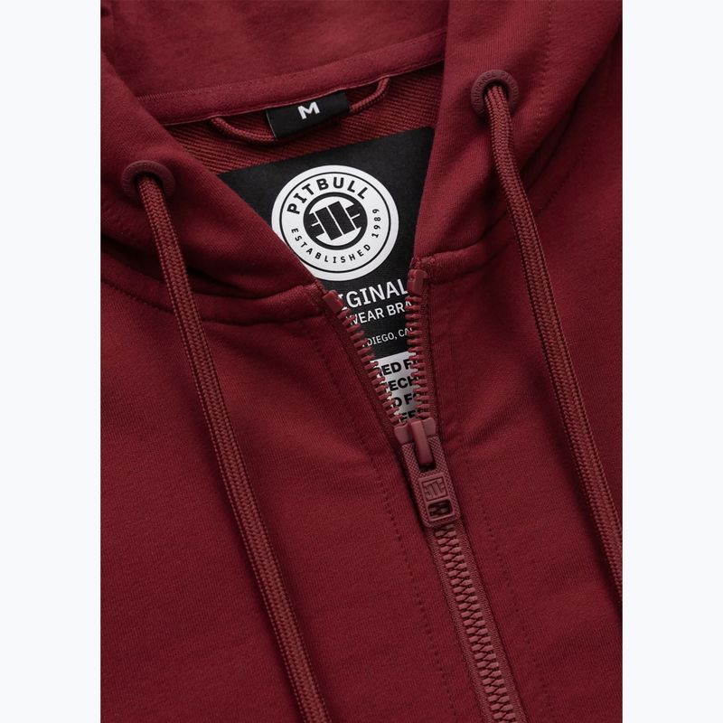 Pánská mikina  Pitbull Tape Nugget Hooded Zip Sweatshirt burgundy 9