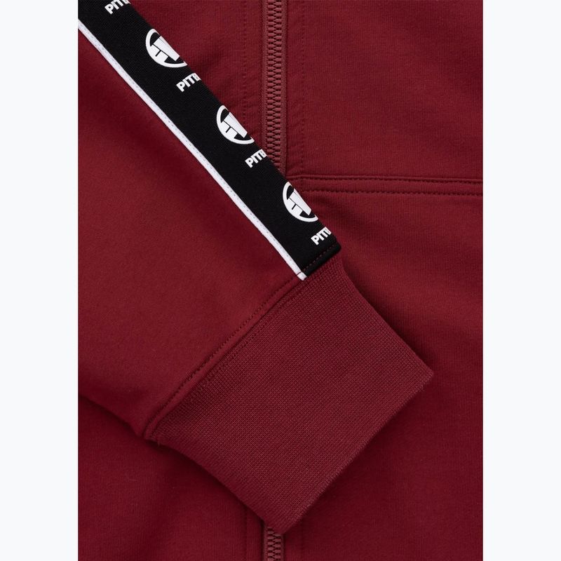 Pánská mikina  Pitbull Tape Nugget Hooded Zip Sweatshirt burgundy 12