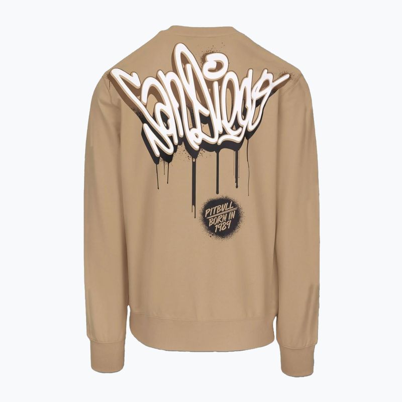 Pánská mikina  Pitbull Graffitti Crewneck Sweatshirt pale sand 4